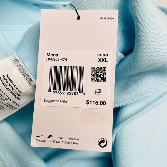 Nike Tech Fleece Joggers Tapered Pants Glacier Blue HV0959-474 2XL - Picture 4 of 4